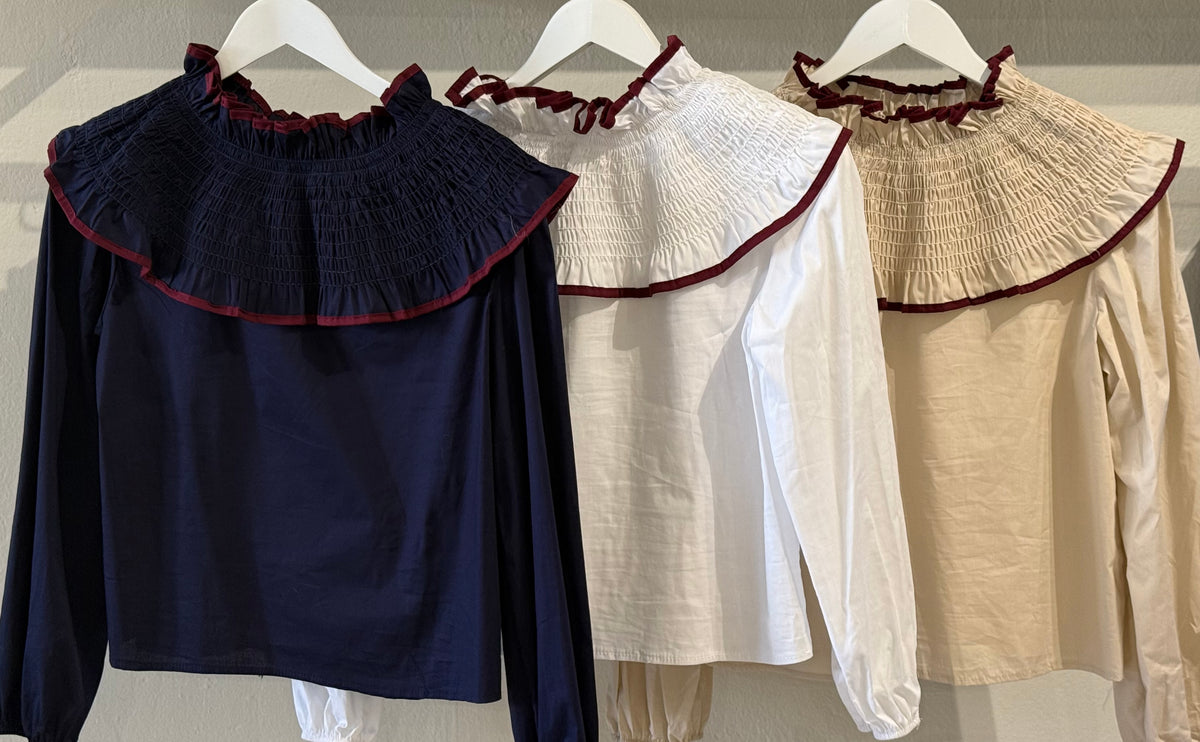 Blusa Volante Burdeos