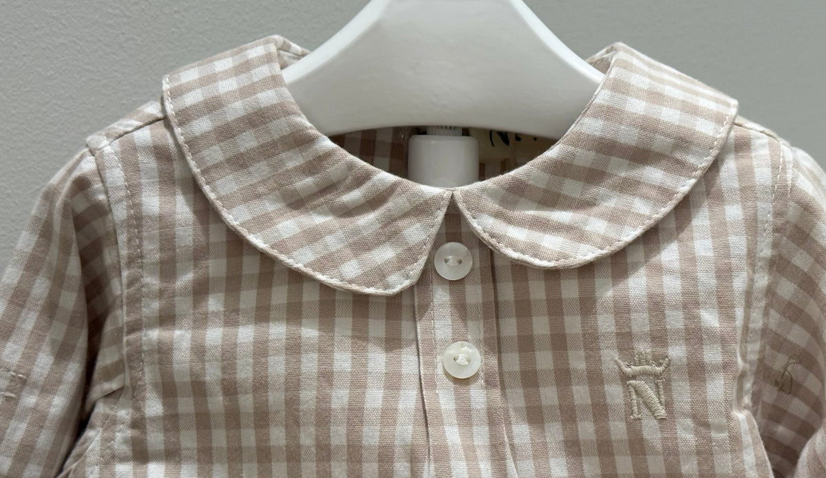 Conjunto vichy beige niño