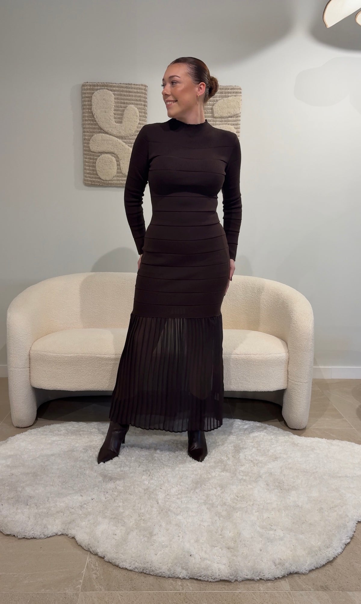 Vestido entallado chocolate