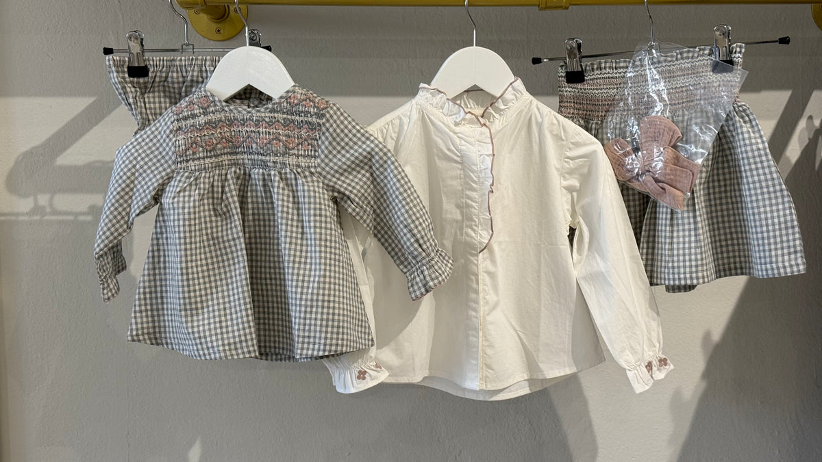 Conjunto vichy gris niña