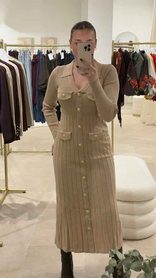 Vestido botones dorados