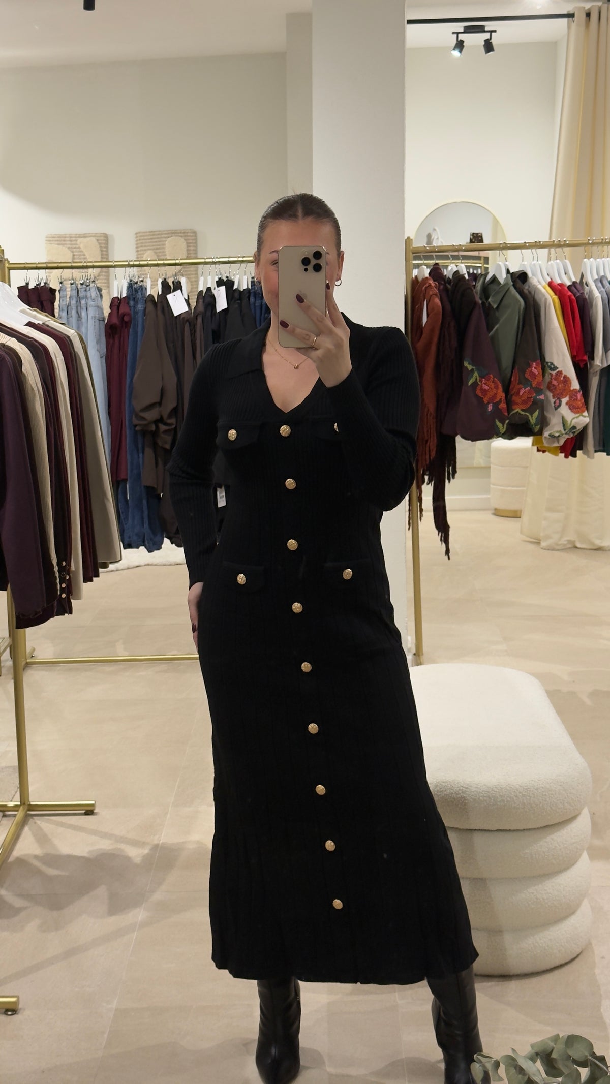 Vestido botones dorados