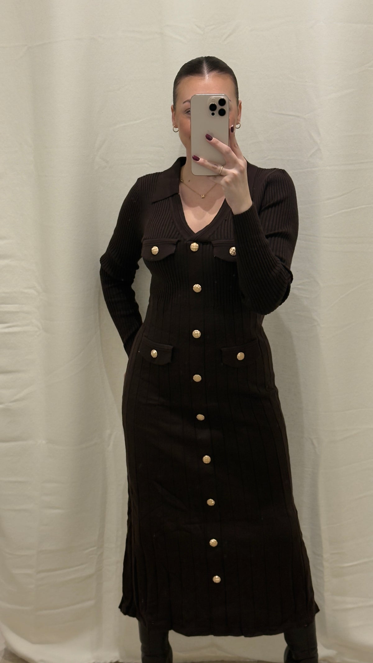 Vestido botones dorados